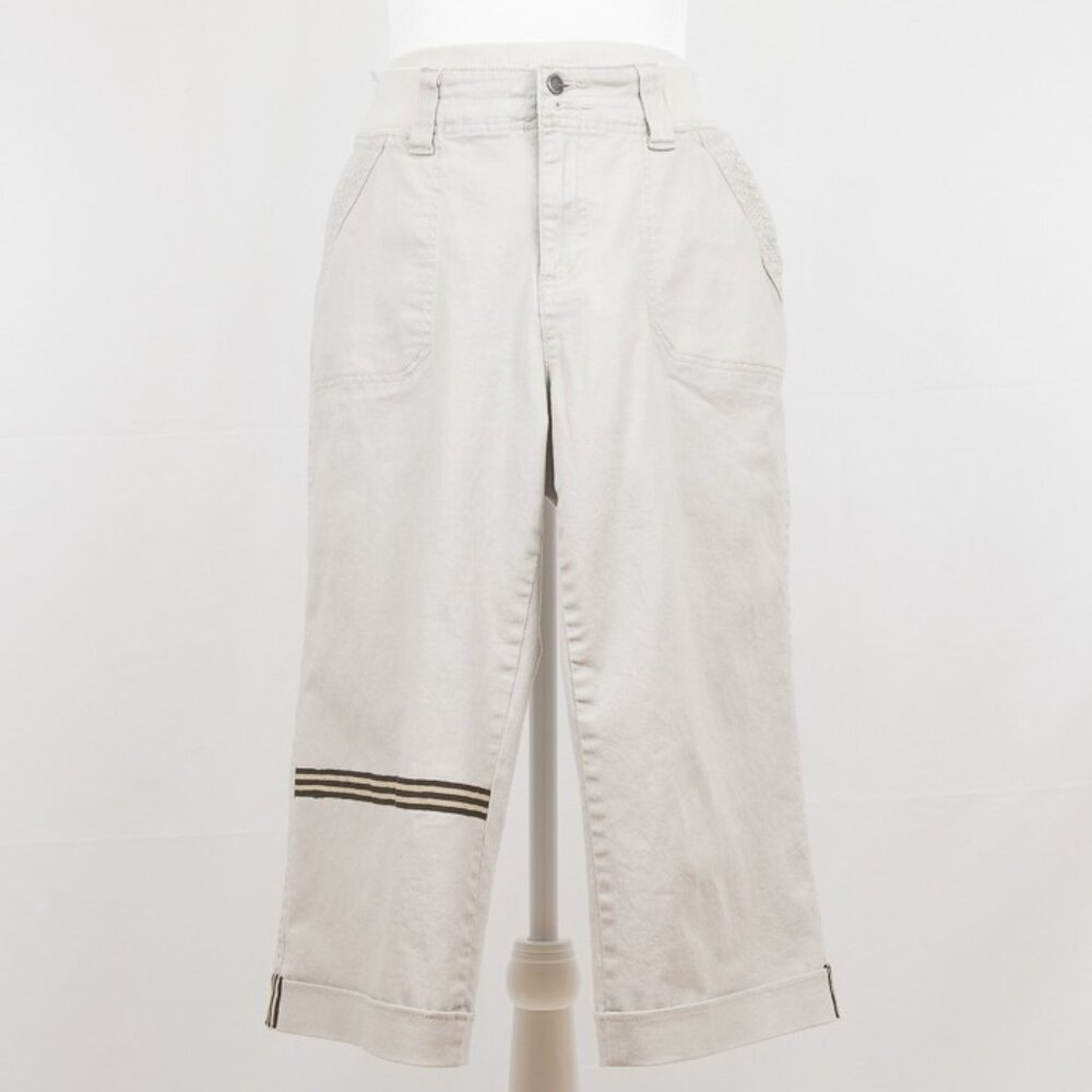 Women's Elastic Waist Capri Pants / Roll up / Medium